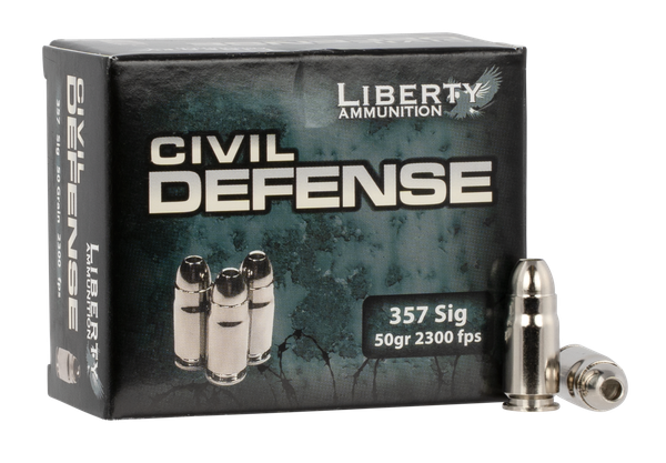 Liberty Ammunition Civil Defense .357 MAGNUM, 50gr, HP - 20 Rounds [MPN: LACD357SIG053]