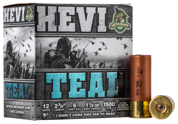 Hevishot Hevi-Teal 12 GA, 2-3/4in. 1-1/8oz. #6 Shot - 25 Rounds [MPN: 61226]