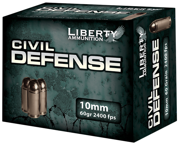 Liberty Ammunition Civil Defense 10MM ACP, 60gr, HP - 20 Rounds [MPN: LACD10032]