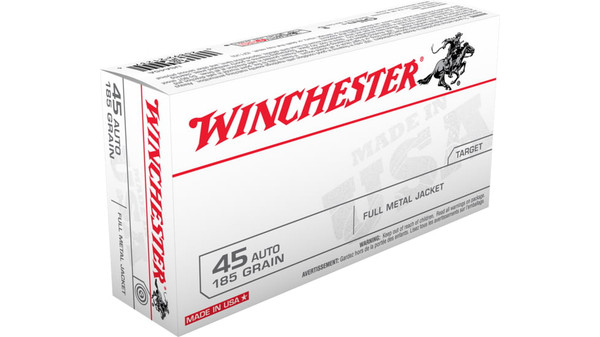 Winchester .45 ACP, 185gr, FMJ - 50 Rounds [MPN: USA45A]