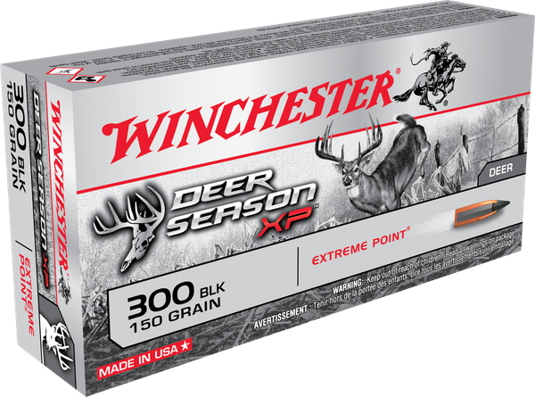 Winchester Deer Season XP .300 AAC BLACKOUT, 150gr, Extreme Point Polymer Tip - 20 Rounds [MPN: X300BLKDS]