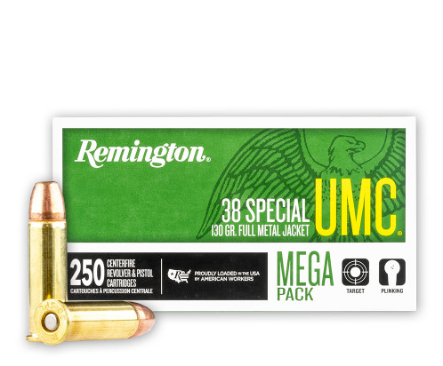 Remington UMC Handgun .38 SPECIAL, 130gr, MC - 250 Rounds [MPN: 23731]