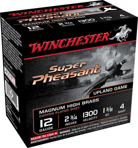 Winchester Super Pheasant 12 GA, 2-3/4in. 1-3/8oz. #4 Shot - 25 Rounds [MPN: X12PH4]