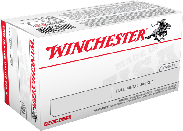 Winchester .380 ACP, 95gr, FMJ - 100 Rounds [MPN: USA380VP]