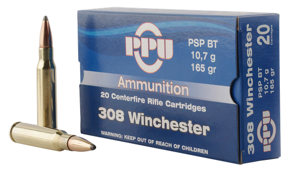 PPU Standard Rifle .308 WIN/7.62 NATO, 165gr, PSP - 20 Rounds [MPN: PP3082]