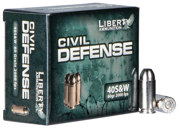 Liberty Ammunition Civil Defense .40 S&W, 60gr, HP - 20 Rounds [MPN: LACD40012]