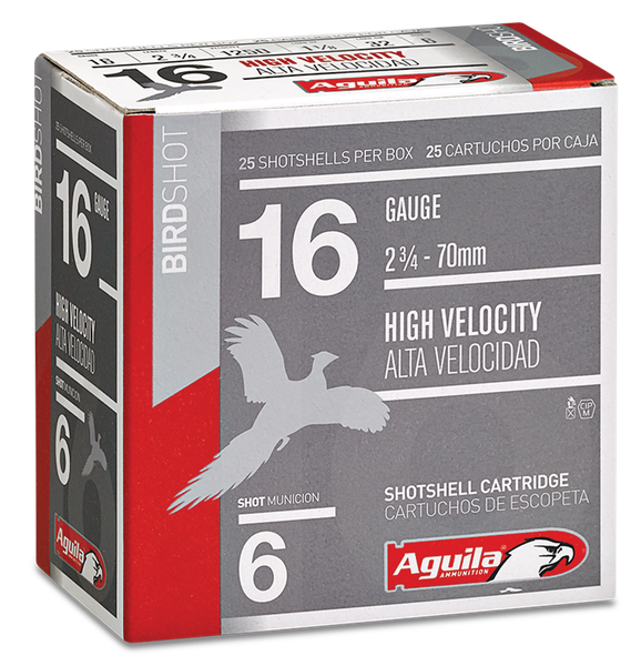 Aguila High Velocity 16 GA, 2-3/4in. 1-1/8oz. 1-1/4 Shot - 25 Rounds [MPN: 1CHB1606]