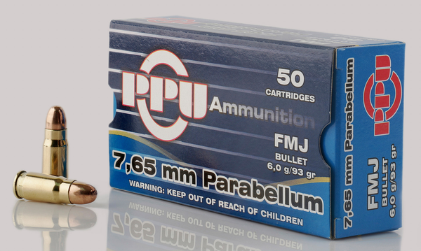 PPU Handgun 7.65 PARABELLUM, 93gr, FMJ - 50 Rounds [MPN: PPH765P]