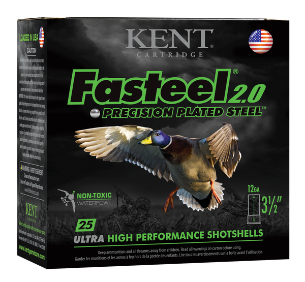 Kent Cartridge Fasteel Waterfowl 12 GA, 3-1/2in. 1-3/8oz. #2 Shot - 25 Rounds [MPN: K1235FS402]