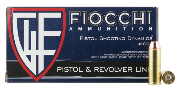 Fiocchi Shooting Dynamics .45 LONG COLT, 255gr, CMJ - 50 Rounds [MPN: 45LCCMJ]