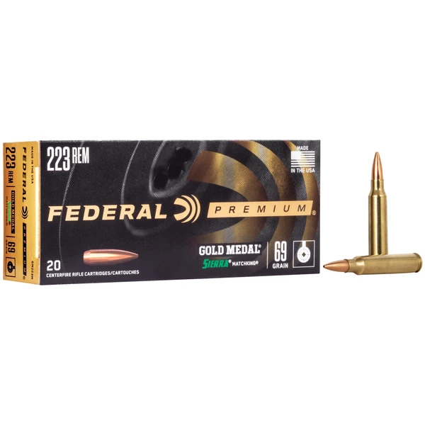 Federal Gold Medal .223 REM, 69gr, Sierra MatchKing HP - 20 Rounds [MPN: GM223M]