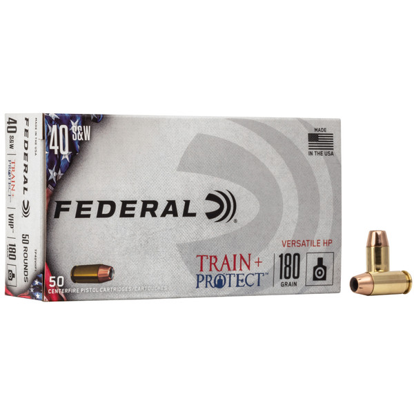 Federal Train + Protect .40 S&W, 180gr, HP - 50 Rounds [MPN: TP40VHP1]