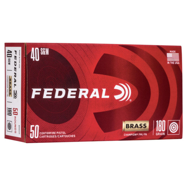 Federal Champion .40 S&W, 180gr, FMJ - 50 Rounds [MPN: WM5223] (29465060855)