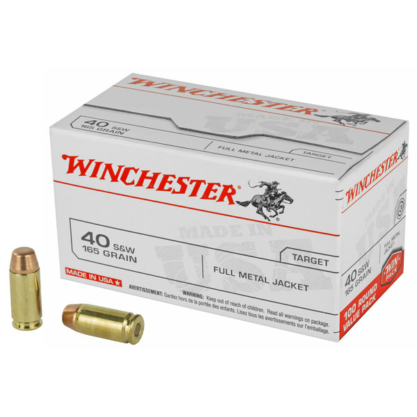 Winchester .40 S&W, 165gr, FMJ - 100 Rounds [MPN: USA40SWVP]