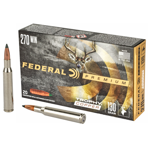 Federal Premium .270 WIN, 130gr, Trophy Copper - 20 Rounds [MPN: P270TC1] (29465063412)