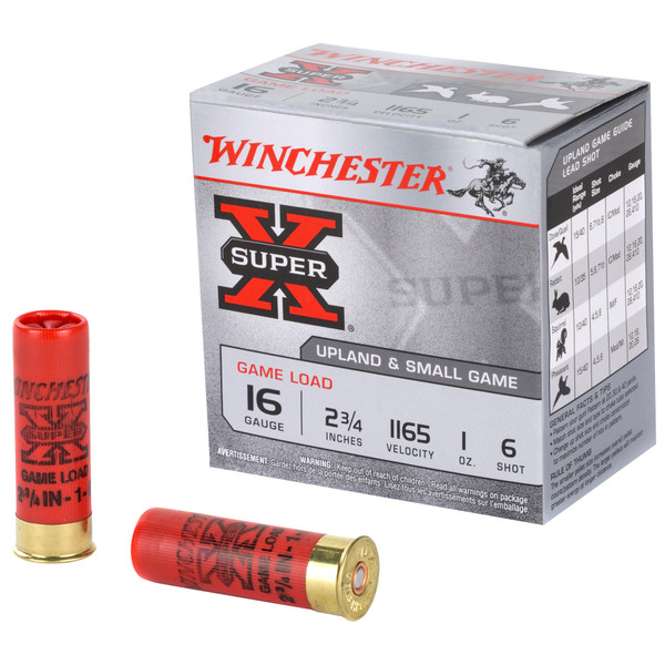 Winchester Super-X Game Load 16 GA, 2-3/4in. 1oz. #6 Shot - 25 Rounds [MPN: XU166]