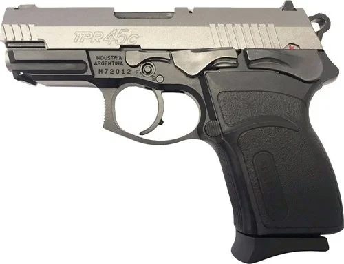 Bersa TPRC .45ACP 3.25" Barrel, 7 Rounds, Stainless/Silver, Polymer Grips, 3-Dot Sights