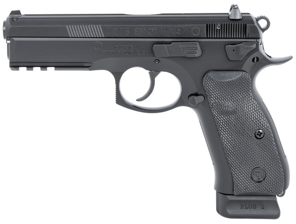 CZ 75 SP-01 Tactical 9mm, 4.6" Barrel, 19rd, Black, FO Front, Ambi Decocker