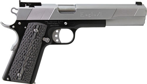 Iver Johnson Eagle 45 ACP, 6" Barrel, 8rd Mag, Blu/chrome, Walnut Grips, Adj Sights 