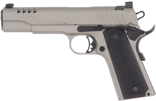 Auto Ordnance 1911-A1 .45 ACP Semi Auto Pistol 5" barrel 7 Rounds Night Sights Rubber Grips Steel Frame/Slide Savage Silver Cerakote Finish