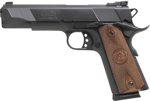 Iver Johnson 1911 Eagle, 45 ACP, 5", 8rd, Walnut Grips, Black