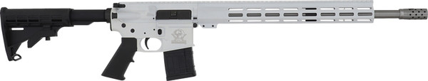 Great Lakes Firearms and Ammunition .450 Bushmaster 18" Stainless Barrel 5 Round White/Black 15" Free Float M-LOK Hand Guard Collapsible Stock AR-15 Semi Auto Rifle