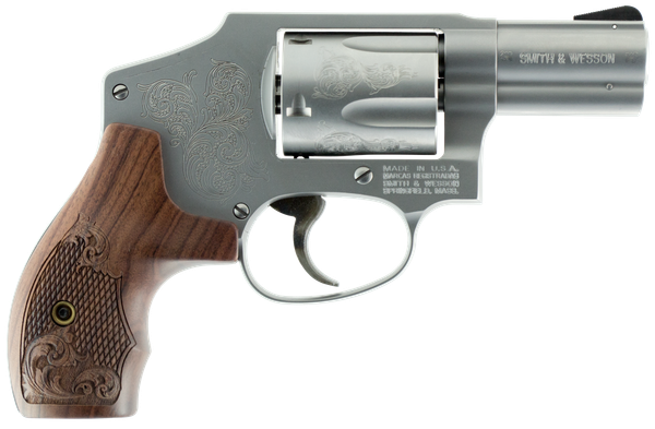 Smith & Wesson 150784 Model 640 *CA Compliant 357 Mag 5rd 2.13" Engraved Stainless Steel Barrel & Cylinder Matte Silver Stainless Steel Engraved Frame with Wood Engraved Grip & Enclosed Hammer