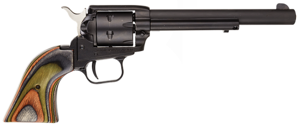 Heritage Mfg RR22MBS6 Rough Rider 22 WMR 6rd 6.50" Black Steel Camo Laminate Grip