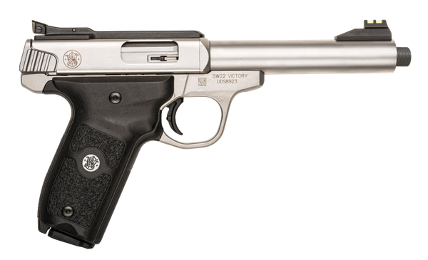 Smith & Wesson 10201 SW22 Victory 22 LR 5.50" TB 10+1 Satin Stainless Steel Stainless Steel Slide Black Polymer Grip