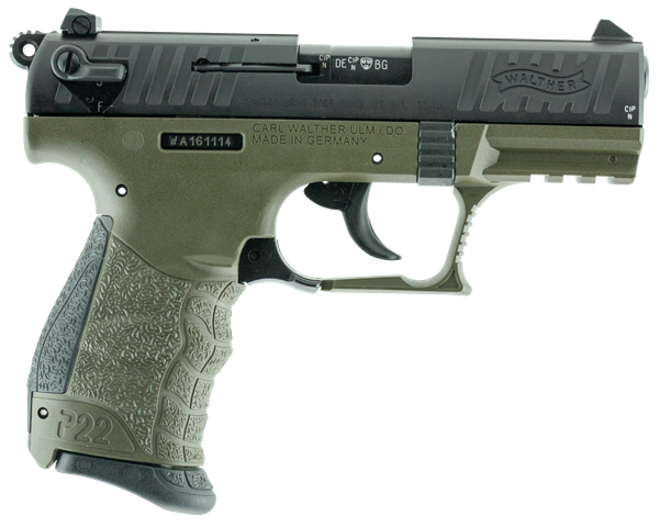 Walther Arms 5120338 P22 Military *CA Compliant 22 LR 3.42" 10+1 OD Green