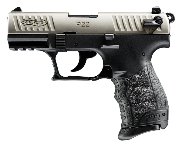 Walther P22-CA Semi Auto Handgun .22 LR 3.42" Barrel Polymer Frame Nickel Slide 10 Rounds