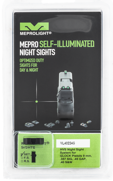 Mepro Usa Llc Hvs Ml40224g Set Glock 9/40 Green