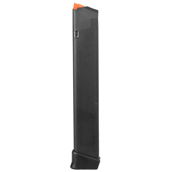 Glock 17/34 OEM 9mm Magazine, Orange Follower, 33 Rounds - Black [MPN:65971]