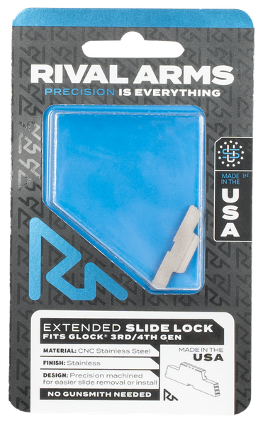 Rival Arms Slide Lock, Rival Ra80g001d Slide Lck Ext Glock Gen3/4 Ss