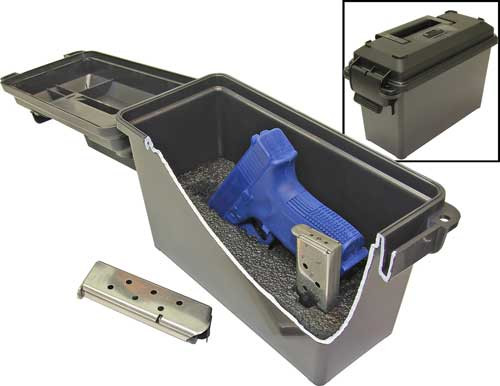 Mtm Tactical Pistol Case - Compact Dark Gray Lockable