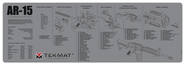 Beck Tek, Llc (tekmat) Original Cleaning Mat, Tekmat R36ar15gy Ar15 Grey Cleaning Mat