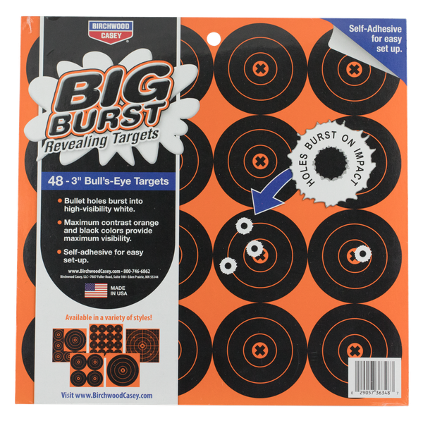 Birchwood Casey Big Burst, Bir 36348 Big Burst 3"  Targets               48pk