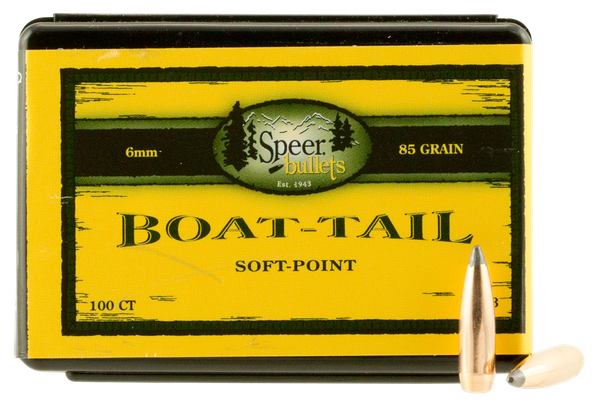 Speer Ammo Boat-tail, Speer 1213 Bull .243  85 Sptzbt    100