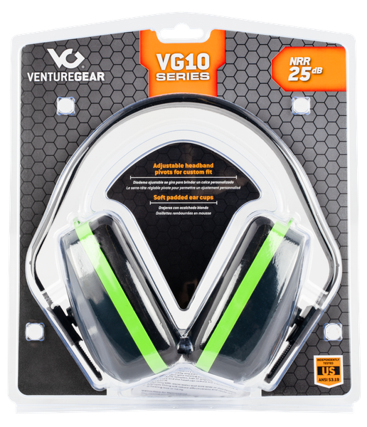 Pyramex Venture Gear, Pyra Vgpm1010c  Muffs Nrr25 Blue/green