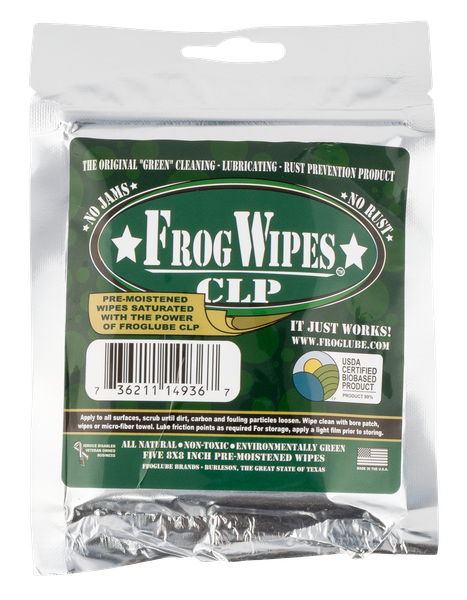 Froglube Frogwipes, Frog 14936 Clp Wipes 5pack