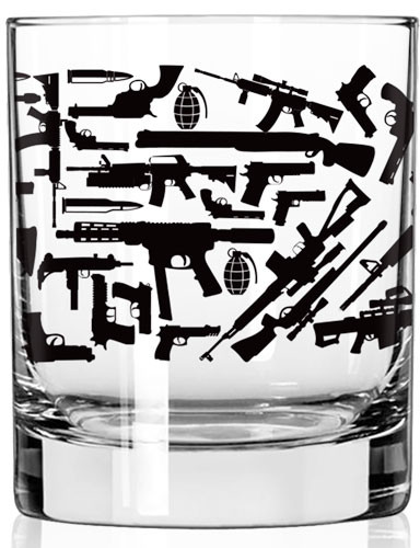 2 Monkey Whiskey Glass - All Guns Wrap
