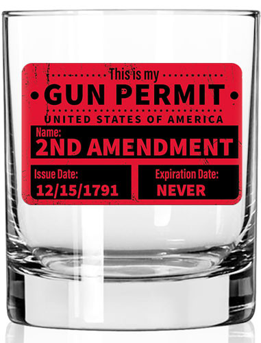2 Monkey Whiskey Glass - Gun Permit