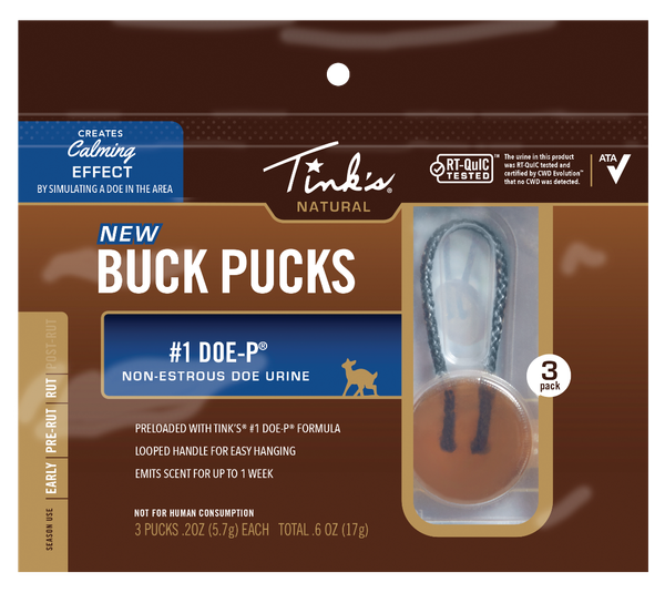 Tinks #1 Doe-p, Tinks W6341 #1 Doe-p Buck Pucks Hangers