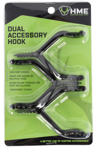 Hme Accessory Hook, Hme Dah-3          Dual Acc Hook 3pk