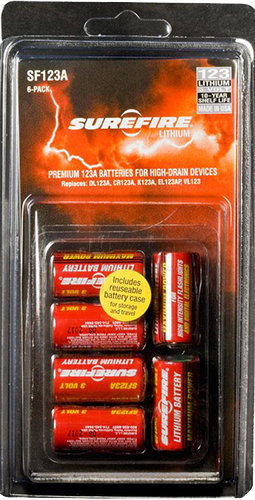 SureFire 6 Sf123A Batteries w Holder Clamshell Package