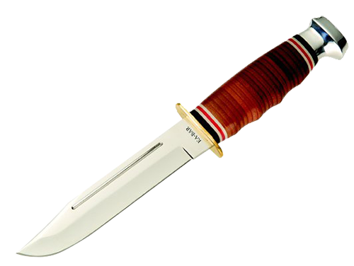 KA-BAR Bowie Marine Hunter Fixed 5.8 in Blade Leather Handle