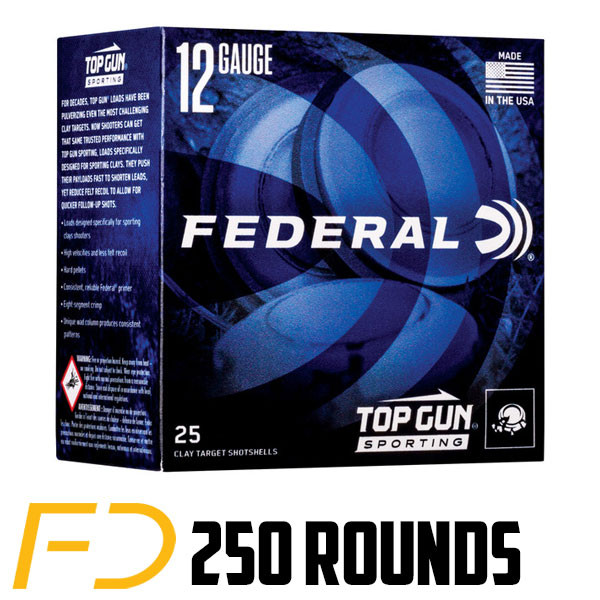 Federal Top Gun 12 GA, 2-3/4in. 1oz. #7.5 Shot - 250 Rounds (604544652468-250)