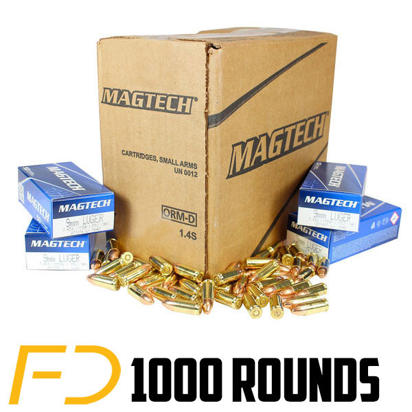 Magtech 9MM, 115gr, FMJ - 1000 Round Case - Free Shipping