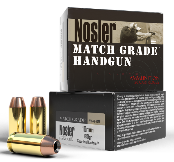 Nosler Match Grade 10MM ACP, 180gr, JHP - 20 Rounds [MPN: 51400] (54041514002)