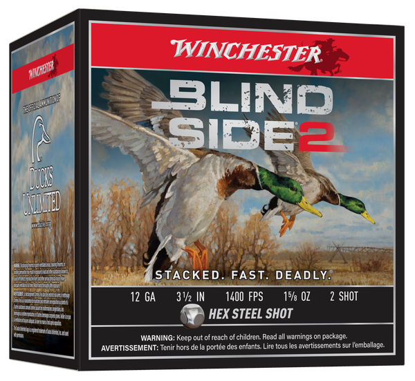 Winchester Blind Side 12 GA, 3-1/2in. 1-5/8oz. #2 Shot, - 25 rounds [MPN: XBS12L2]